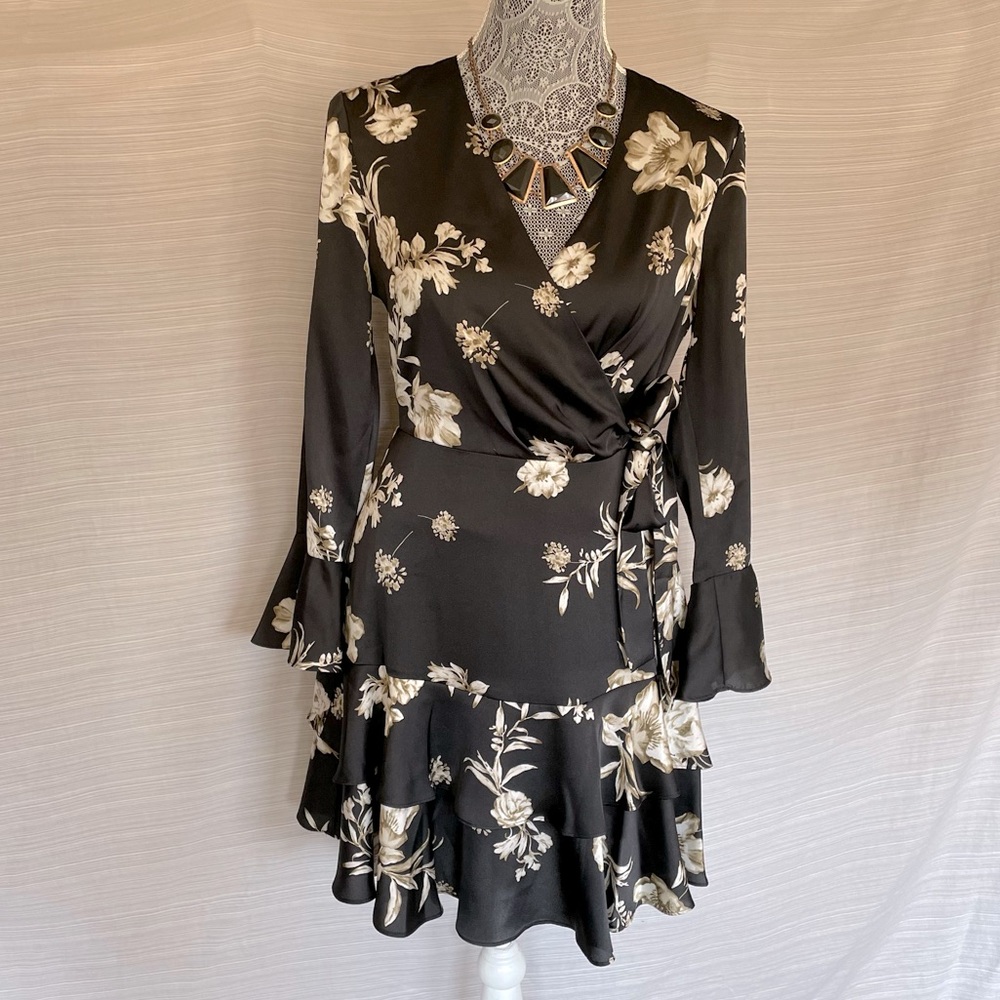 Satin floral dress